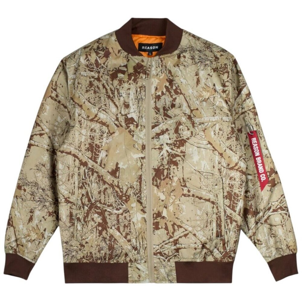 Reason Flight Tactical Bomber Varsity Jacket Camo Men's